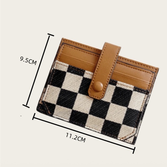 NEW Checkered Card Holder Wallet - Picture 5 of 5